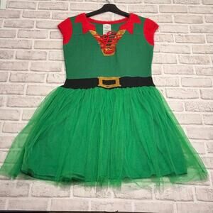 Christmas Elf Dress 99 Jane Street Tulle Skirt‎ Green and Red Knit Women's S